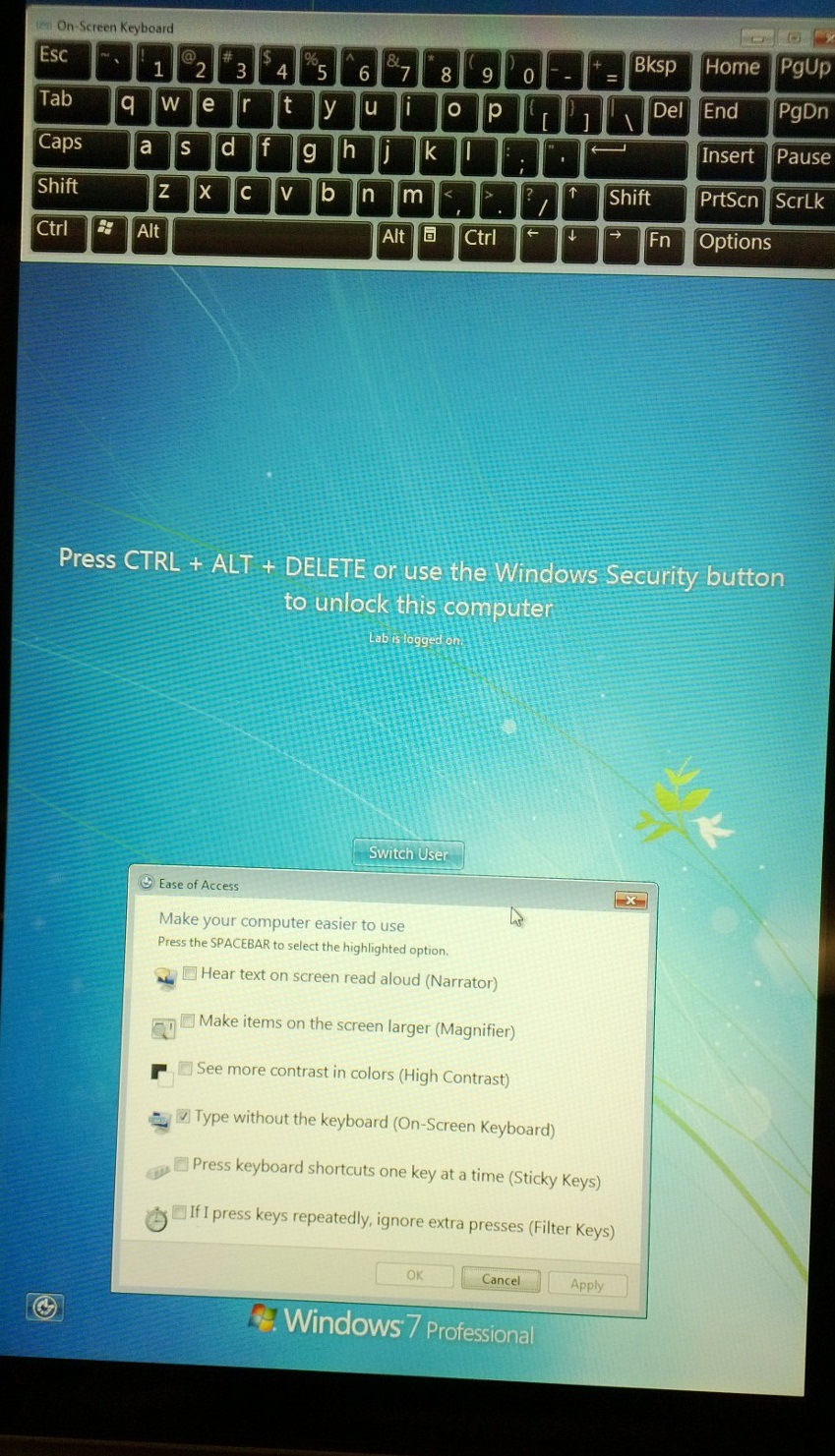windows security button windows 8