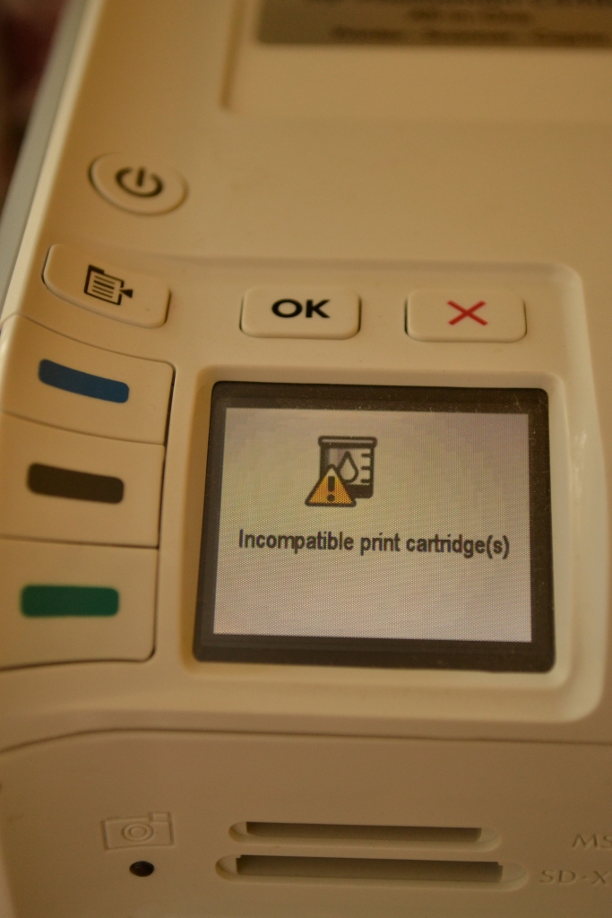 hp photosmart c4480 incompatible print cartridge