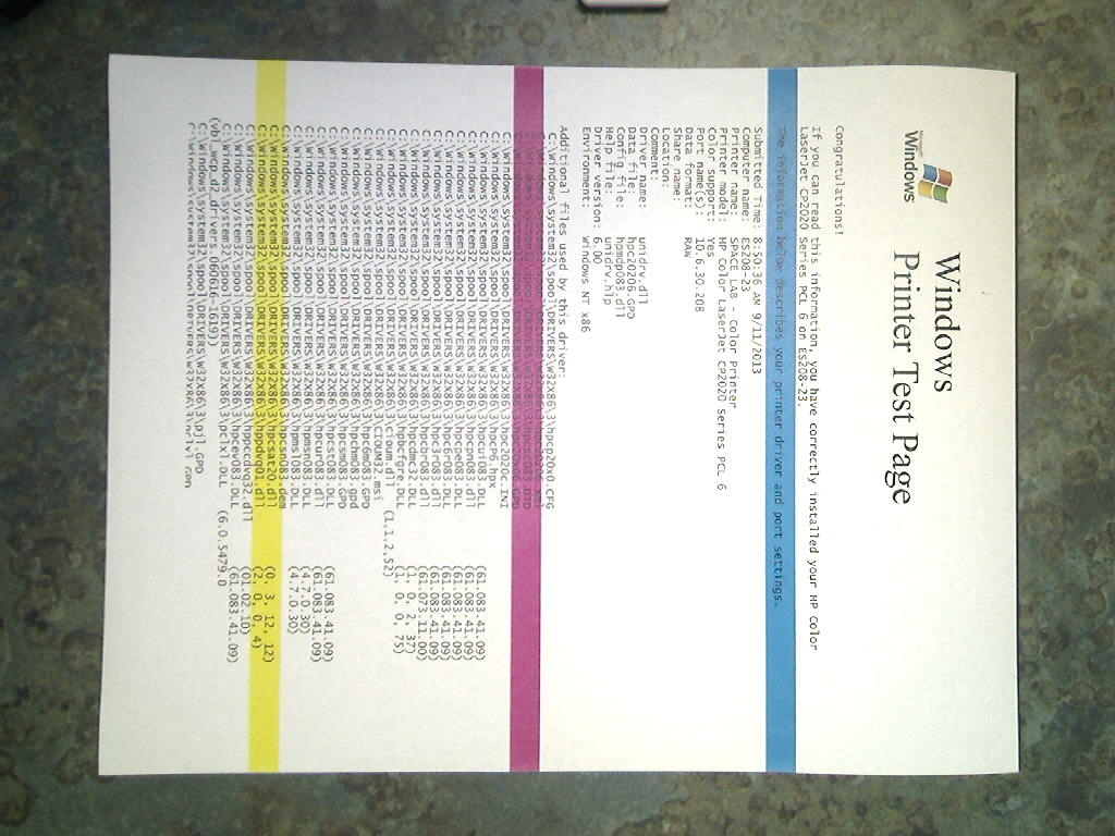 Solved HP Color LaserJet cp2025n Prints bars across pages HP Support