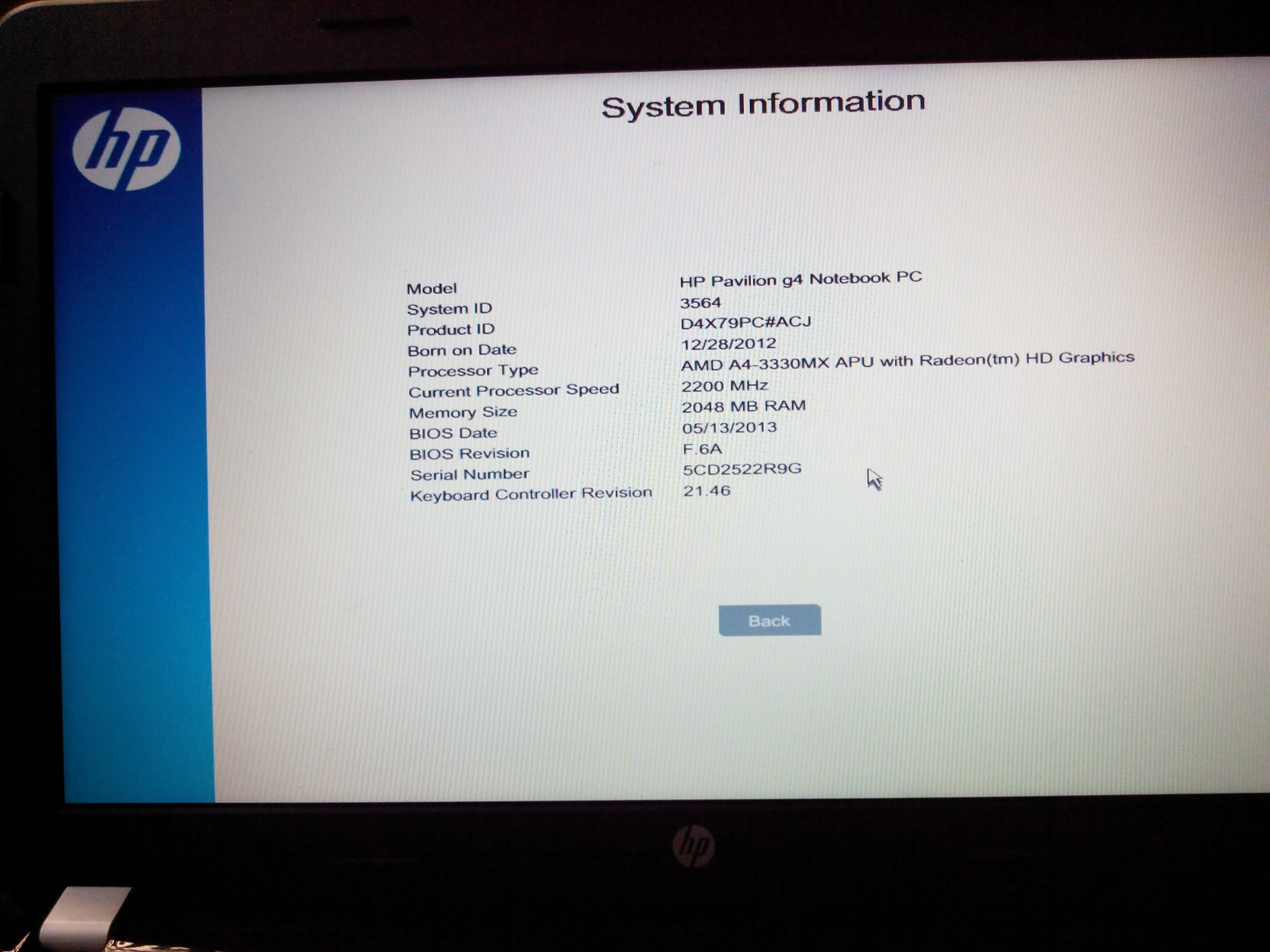 Hp pavilion g6 uefi best sale