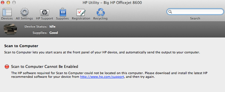 HP OfficeJet Pro 8600 Plus - "Scan to Computer" issue on Mac... - HP  Support Community - 3051253