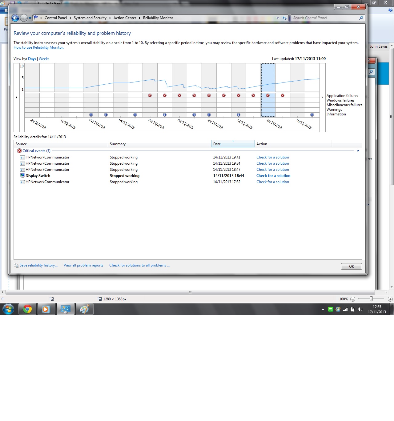hp network communicator has stopped working message HP Support
