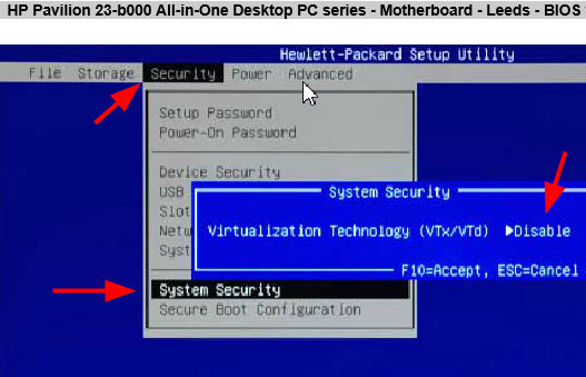 Solved: How to Enable Intel Virtualization Technology (vt-x) on HP P... - HP  Support Community - 3198063