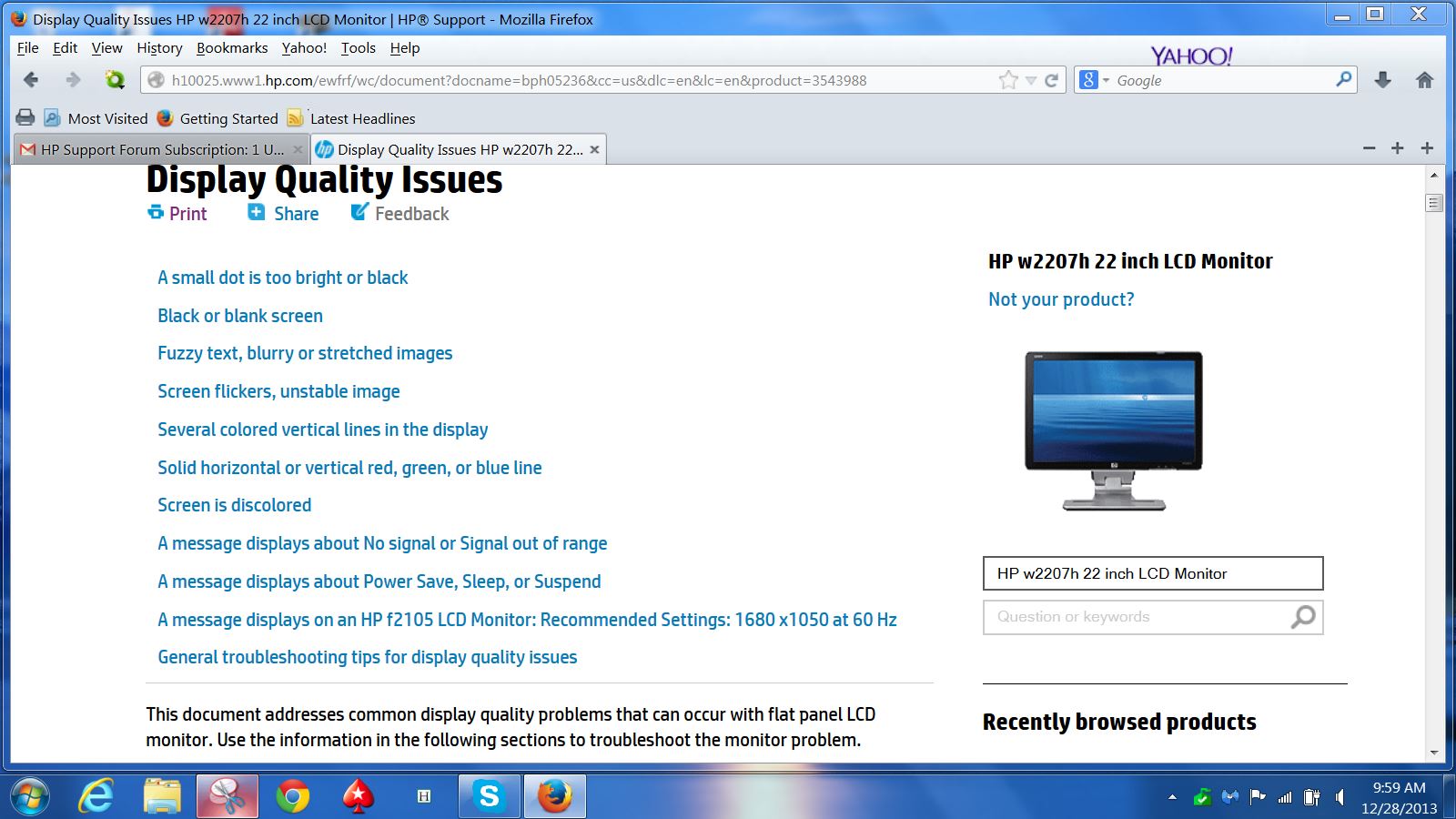 Text on monitor starts looking blurry HP Support Community 3271421