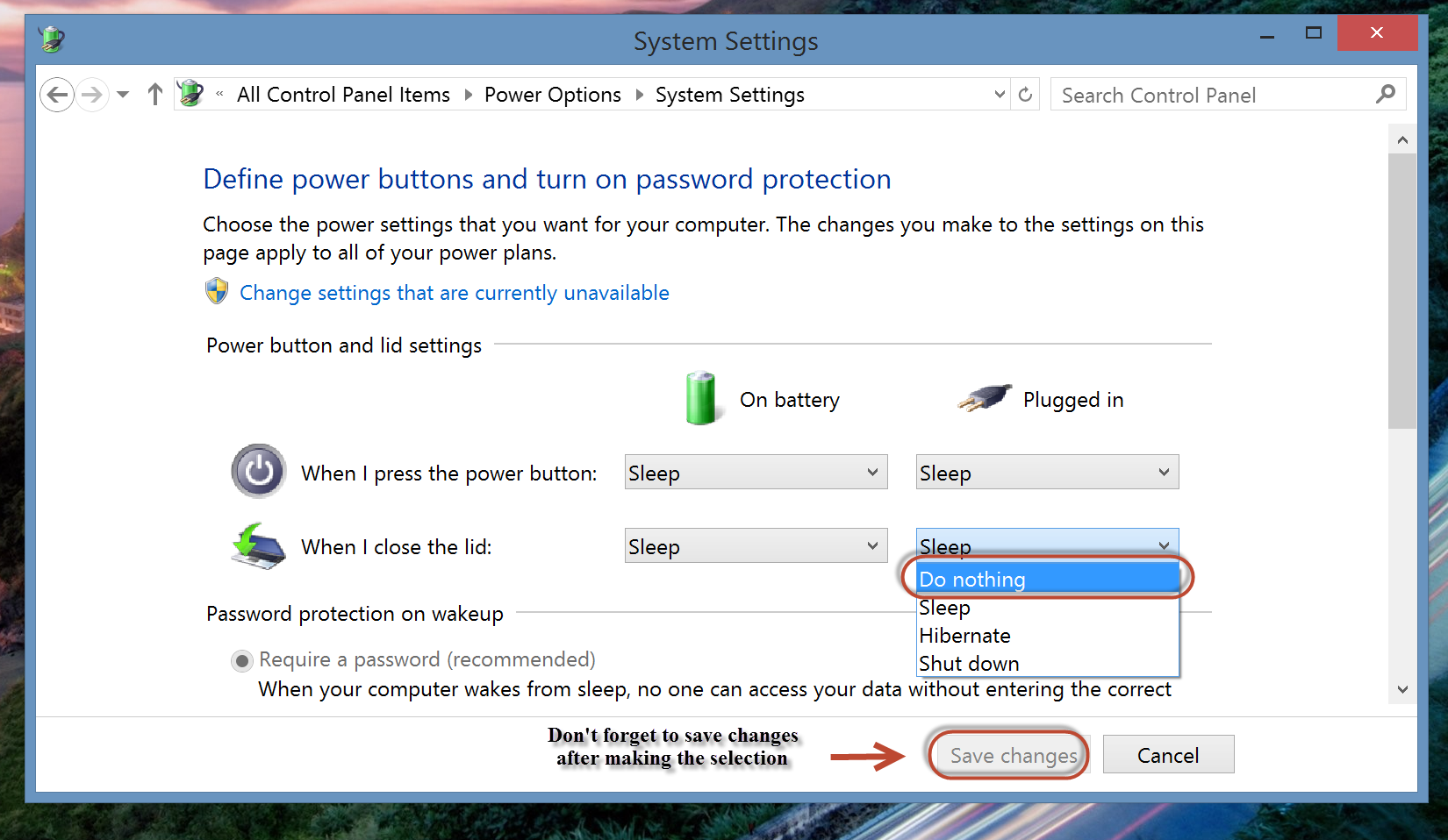 Solved How can I stop shutdown on closing of laptop HP Support