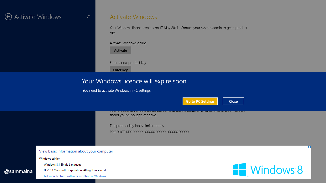 Windows 8 1 Message Your Windows Licence Will Expire Soon Hp