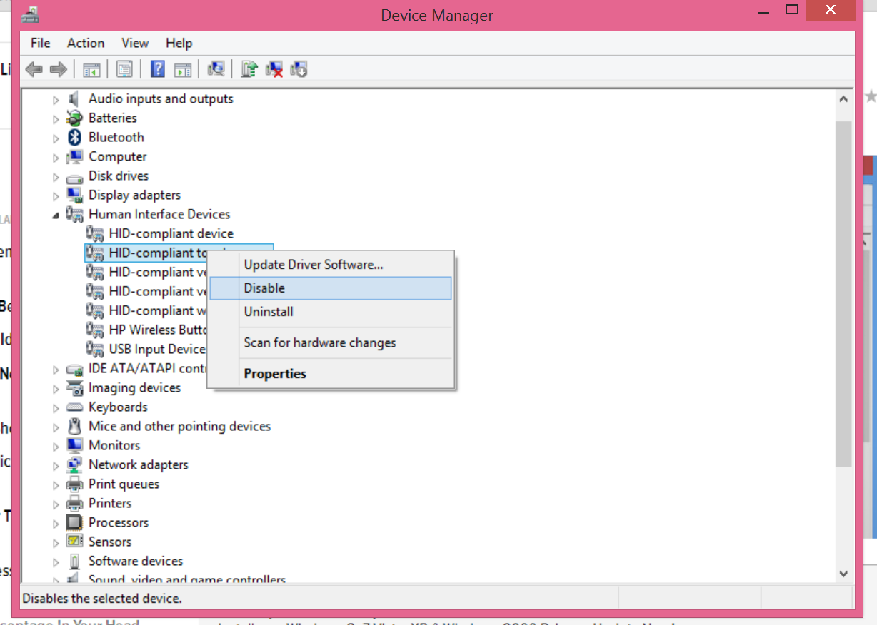 Solved how to disable touch screen on hp 23 h027c hp support 