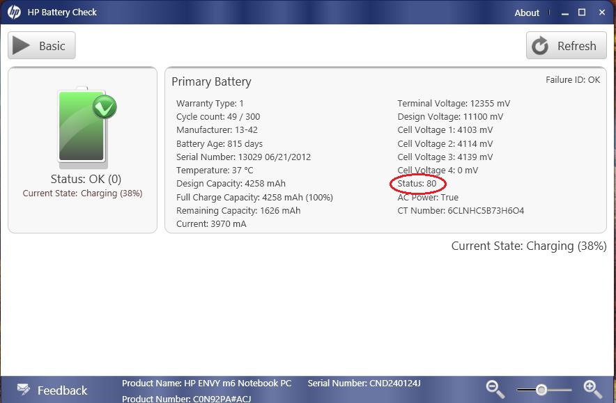 HP Battery Check Shows Status 80 - HP Support Community - 4495422